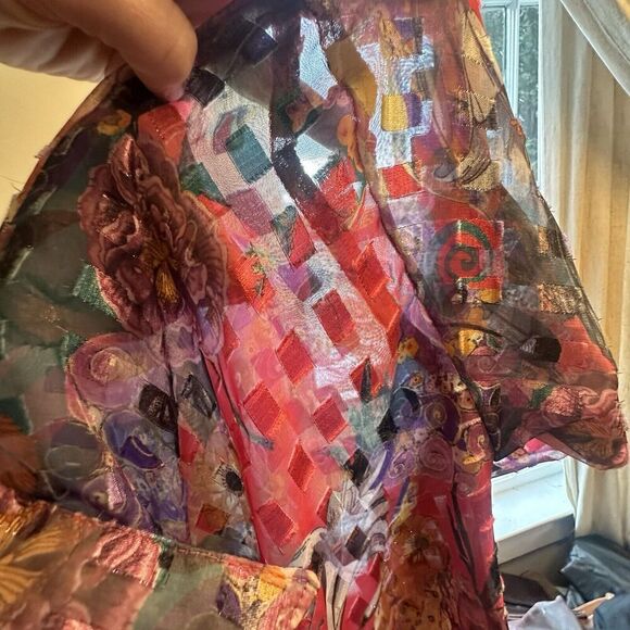 Vintage I & R Sheer Jacket Topper Dopamine Lightweight Mesh Button Down Sz. M EC - Picture 13 of 16